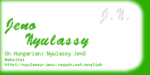 jeno nyulassy business card