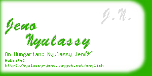 jeno nyulassy business card